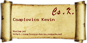 Csaplovics Kevin névjegykártya